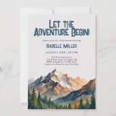 Let The Adventure Begin Mountain Boy Baby Shower Einladung (Vorderseite)