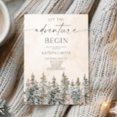 Let The Adventure Begin Pine Tree Bridal Shower Einladung