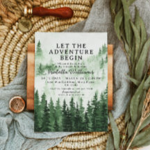 Let The Adventure Begin Rustic Forest Baby Shower 