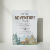 Let the Adventure Begin Rustic Wood Baby Shower Einladung