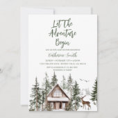 Let The Adventure Begin Winter Baby Shower Einladung (Vorderseite)