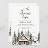 Let The Adventure Begin Winter Baby Shower Einladung (Vorne/Hinten)