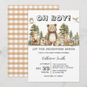 Let the Adventure Begin Woodland Baby Shower Einladung (Vorne/Hinten)
