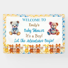 Let the Adventures Begin | Boy's Baby Shower Banner