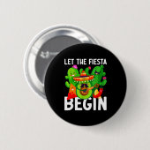Let the fiesta begin funny cinco de mayo mexican L Button (Vorne & Hinten)