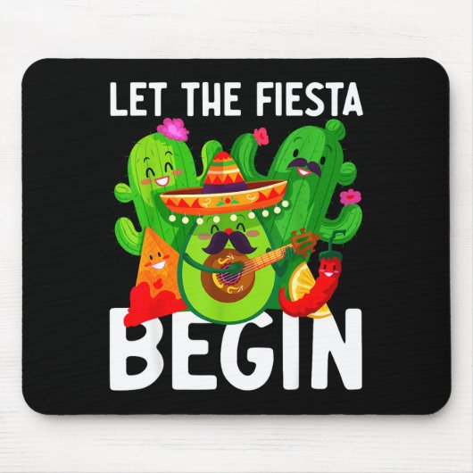 Let the fiesta begin funny cinco de mayo mexican L Mousepad (Vorne)