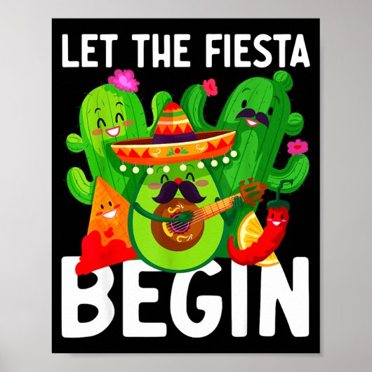 Let the fiesta begin funny cinco de mayo mexican L Poster (Vorne)