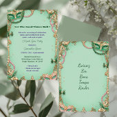 Let The Good Times Roll Mardi Gras Mask Beads Fun Einladung