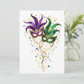 Let the Good Times Roll Mardi Gras Masks Karte (Stehend Vorderseite)