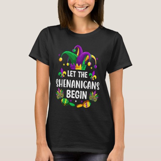 Let The Shenanigan Begin Mardi Gras Jester Men Wo T-Shirt (Vorderseite)