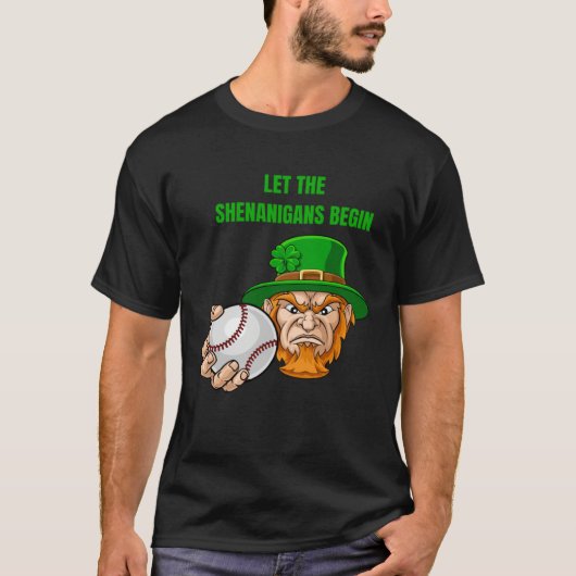 Let The Shenanigans Begin Baseball St Patrick's Da T-Shirt (Vorderseite)
