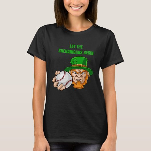 Let The Shenanigans Begin Baseball St Patrick's Da T-Shirt (Vorderseite)