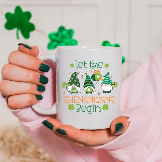 Let the Shenanigans Begin Gnomes St. Patrick’s Day Kaffeetasse