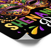 Let The Shenanigans Begin Mardi Gras Beads Mask Fe Poster (Ecke)