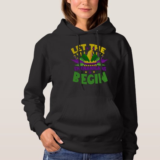 Let The Shenanigans Begin Mardi Gras Kids Men Wom Hoodie (Vorderseite)