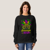 Let The Shenanigans Begin Mardi Gras Mask Carnival Sweatshirt (Vorne ganz)