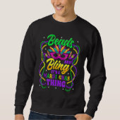 Let The Shenanigans Begin Mardi Gras Party Mask Co Sweatshirt (Vorderseite)