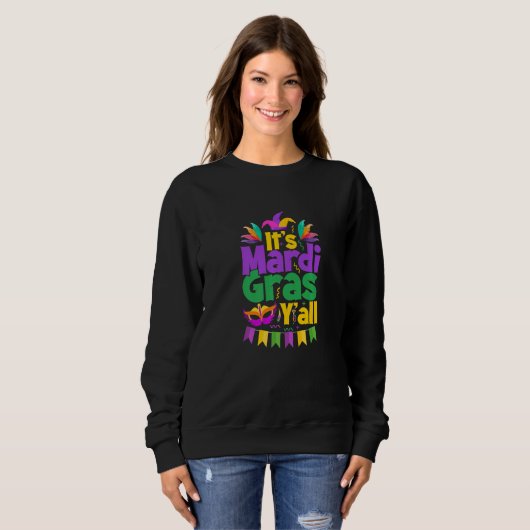 Let The Shenanigans begin Mardi Gras y'all Premium Sweatshirt (Vorne ganz)