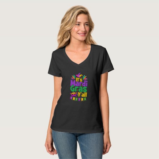 Let The Shenanigans begin Mardi Gras y'all Premium T-Shirt (Vorderseite Vollansicht)