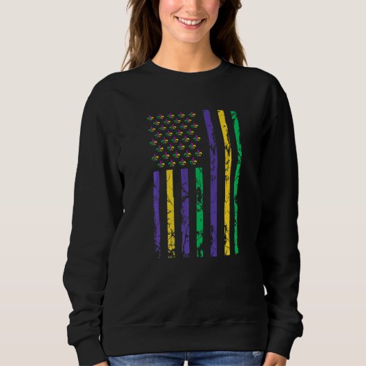 Let The Shenanigans begin Mardi Gras y'all us flag Sweatshirt (Vorderseite)
