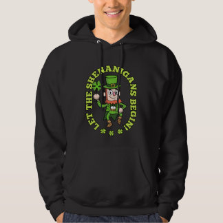 Let The Shenanigans Begin Shamrock St Patricks Day Hoodie