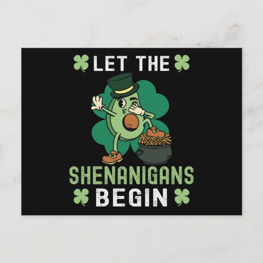 Let The Shenanigans Begin - St Patricks Day Postkarte (Vorderseite)