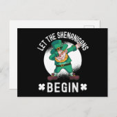 Let The Shenanigans Begin - St Patricks Day Postkarte (Vorne/Hinten)