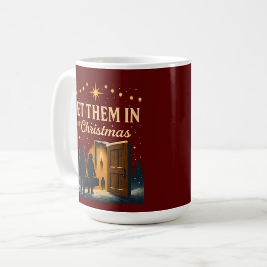 Let Them In for Christmas Design Kaffeetasse (Vorderseite Links)