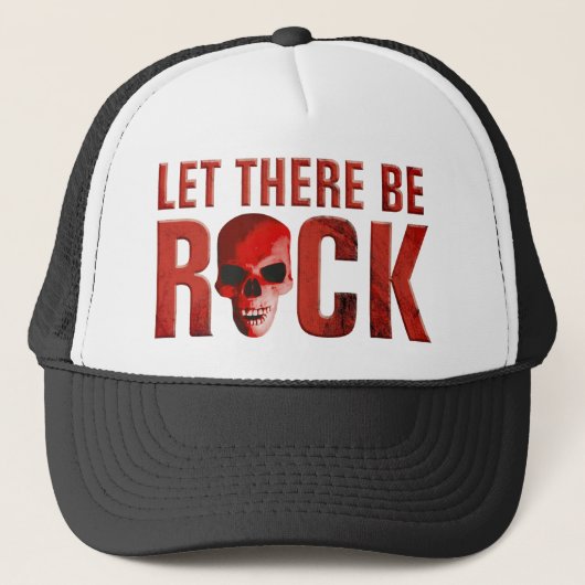 let there be rock skull red truckerkappe (Vorderseite)