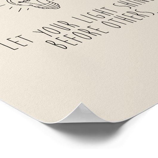 Let You Light Shine Before Others Poster (Ecke)