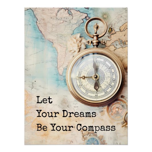 Let Your Dreams Be Your Compass Poster (Vorderseite)