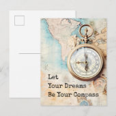 Let Your Dreams Be Your Compass Postkarte (Vorne/Hinten)