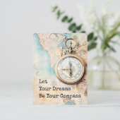 Let Your Dreams Be Your Compass Postkarte (Stehend Vorderseite)