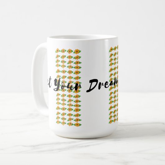 🌸 "Let Your Dreams Blossom" Kaffeetasse (Vorderseite Links)