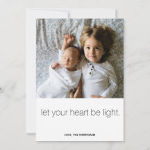 Let your heart be light holiday foto card