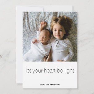 Let your heart be light holiday foto card feiertagskarte