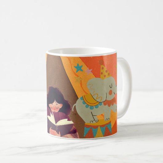 Let Your Imagination Roam - Retro Circus Storytime Kaffeetasse (VorderseiteRechts)