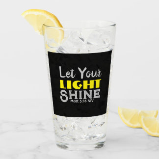 Let Your Light Shine Bible Verse Black and Yellow Glas