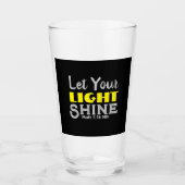 Let Your Light Shine Bible Verse Black and Yellow Glas (Vorderseite)