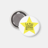 Let Your Light Shine Bible Verse Yellow Star Magnet (Vorderseite/Rückseite)