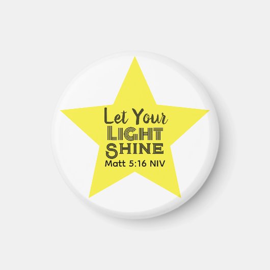 Let Your Light Shine Bible Verse Yellow Star Magnet (Vorne)