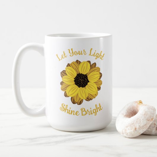 Let Your Light Shine Bright Sunflower Kaffeetasse (Mit Donut)
