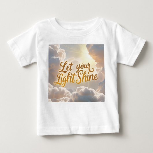 Let Your Light Shine – Soft Clouds & Sunbeams Baby Baby T-shirt (Vorderseite)