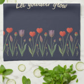 Let Yourself Grow Floral Heart Tulips Art Geschirrtuch (Gefaltet)