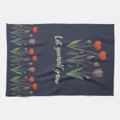 Let Yourself Grow Floral Heart Tulips Art Geschirrtuch (Horizontal)