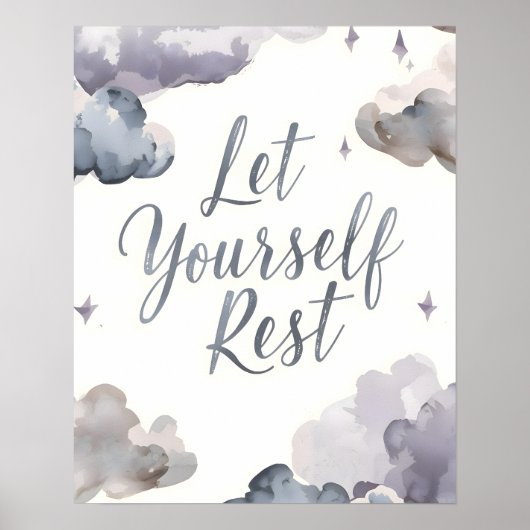 Let Yourself Rest Inspirational Quote Typography Poster (Vorne)