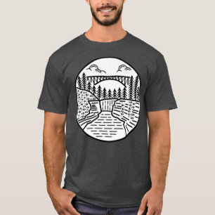 Letchworth Staat Park Upper Falls and Bridge T-Shirt