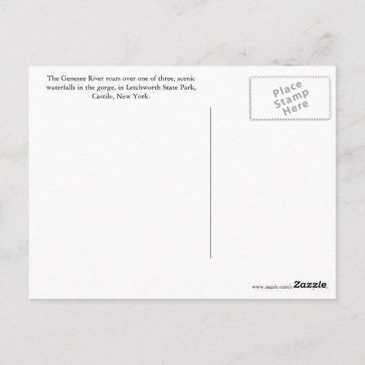 Letchworth Staat Park Wasserfall Foto Postkarte (Rückseite)
