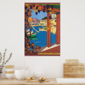 L'Ete Sur La Cote d'Azur Vintage Reiseplaner Poster (Küche)