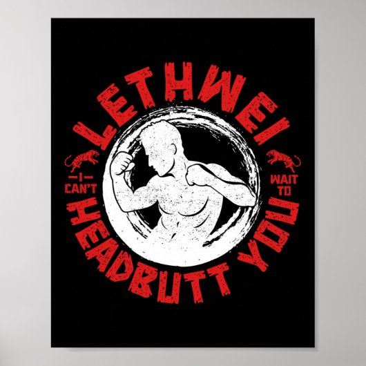 Lethwei Instructor Headbutt Burmese Boxing Myanmar Poster (Vorne)
